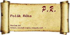 Polák Réka névjegykártya